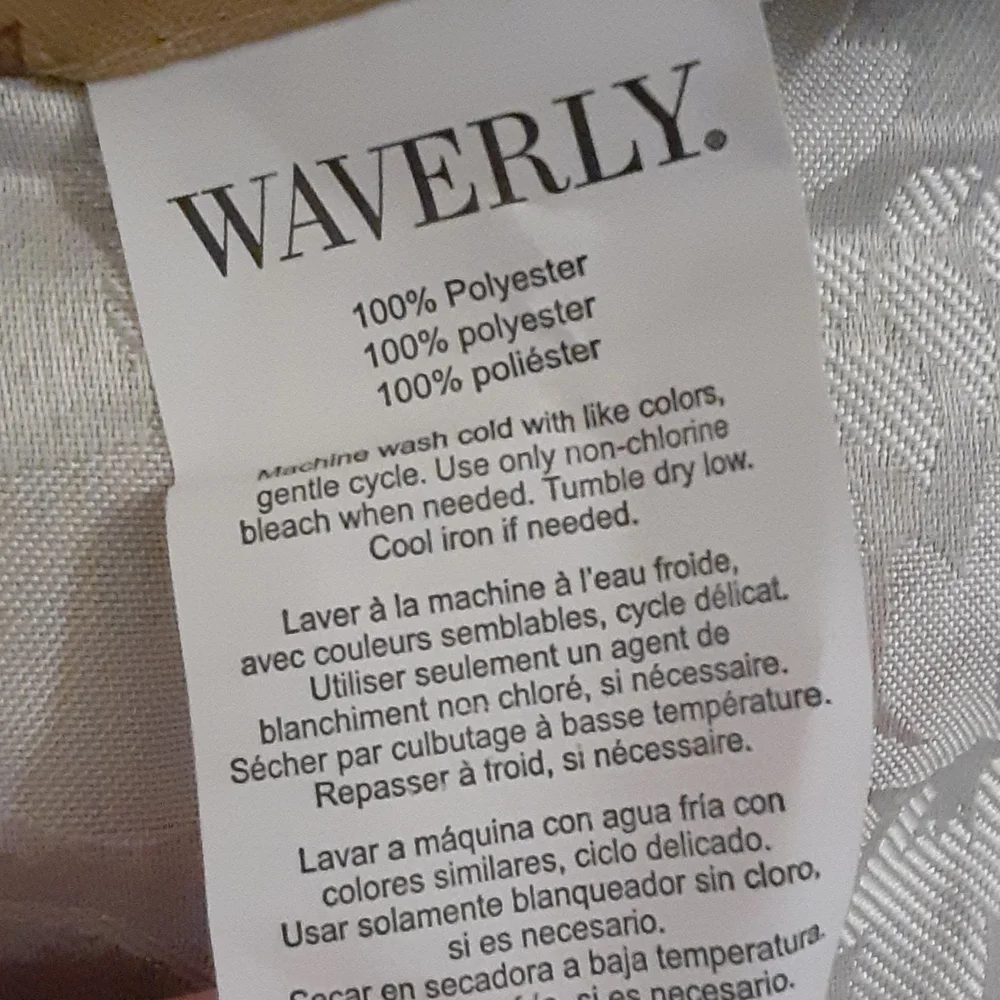 Traditions by Waverly Navarra Antique scallop valance gold red sage stripe NEW …